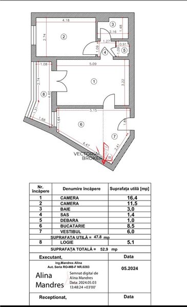 Titan Parc, Metrou, apartament 2 camere, et. 4, 53 mp, mobilat,